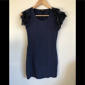 Boutique cocktail dress navy and black bodycon S
